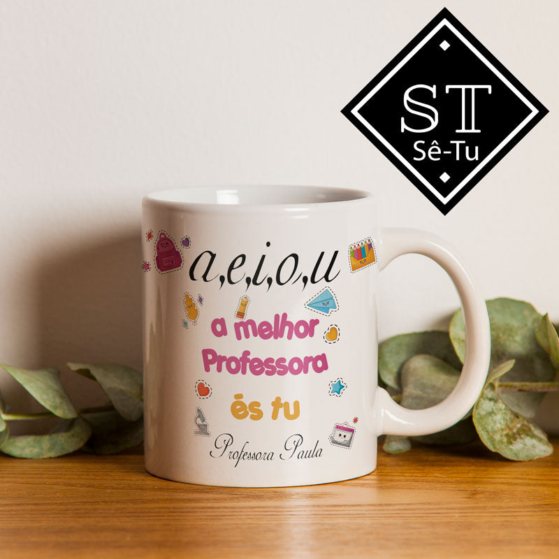 Caneca Professora A.E.I.O.U
